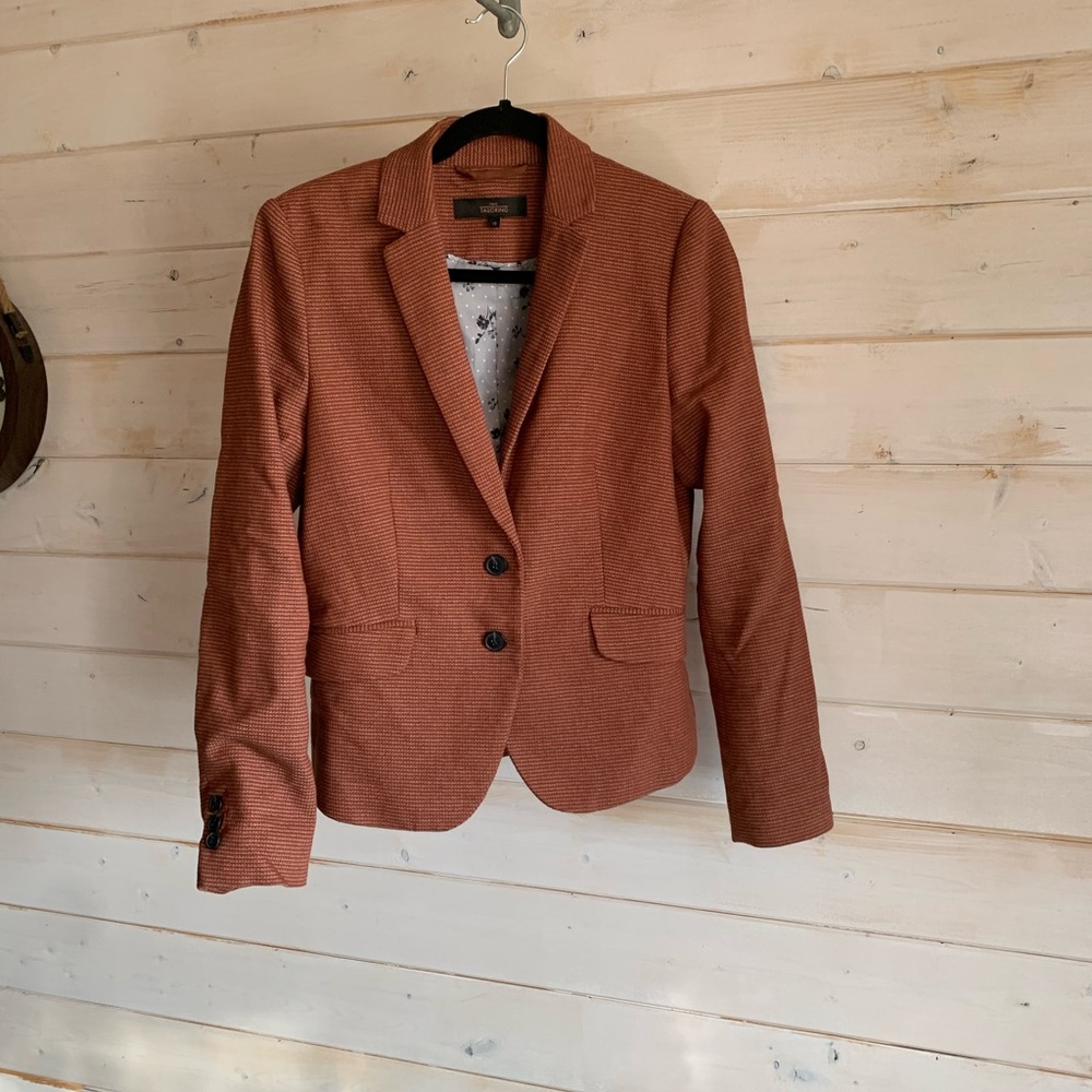 Next | Burnt Orange Coloured Linen Blend Blazer